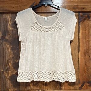 Bozzolo Large Cream‎ Short Sleeve Blouse